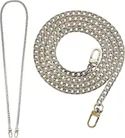 [PH PandaHall] PandaHall Elite 2 Strands 120 cm Iron Flat Chain Strap Handbag Chain Accessories Purse Strap Shoulder Cross Body Replacement Strap with Swivel Buckles, Antique Bronze