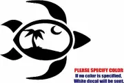 Sea Turtle Palmetto Palm Tree Moon Graphic Die Cut decal sticker Car Truck 9"