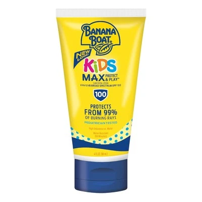 Banana Boat Kids Max Protect & Play Lotion Sunscreen SPF 100, 4oz | Childrens Su
