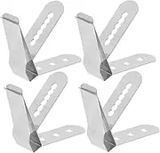4pcs Stainless Steel Thermometer Probe Clips Stable Ambient Thermometer Holders Compact and Lightweight Design for Accurate Temperature Reading Grilling Frying
