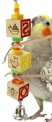 1877 ABC Block Tower Bird Toy parrot cage cages cockatiel conure budgie lovebird