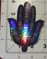 EMEK Skeleton Hamsa Hand holo STICKER holographic decal Art from poster print C