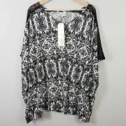[ AUTOGRAPH ] Womens Paisley Rose Print Poncho Top NEW + TAGS | Plus Size AU 18