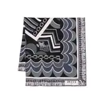 [Pucci] Pucci Printed Silk Scarf ONE SIZE BLACK/GREY