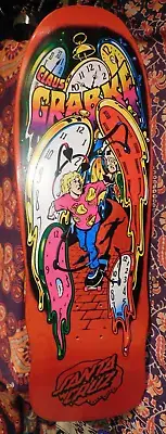 Santa Cruz Red CLAUSE GRABKE Melting Clocks Skateboard Deck Never Assembled