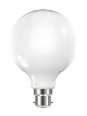 GE 7.6W Glass Opal Dimmable LED G95 BC Globe in Cool White