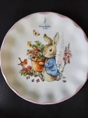 Beatrix Potter Peter Rabbit Decorative Ceramic Plates w/ Pink Edge