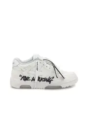 Off White Calf Leather Flat Sole Trainers