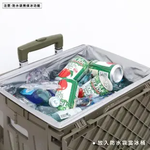 【ONE HOUSE】櫻藤8輪折疊購物車+防水袋-特大款(1組)