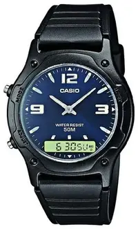 在飛比找Yahoo!奇摩拍賣優惠-【CASIO 專賣】AW-49HE-2A 雙顯錶 中性錶 流