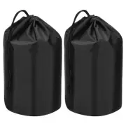 2 Pcs Stuff Sack, 12 x 24 Inch Waterproof Outdoor Storage Sack Drawstring Black