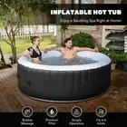210x210CM 130 Jets Hot Tub Inflatable Spa Massage Portable Outdoor Bath 6 Person