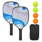 Pickleball Paddles Set 3 Wood Pickleball Rackets 4 Pickleball Balls & Carry Bag