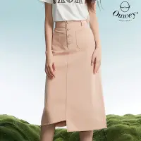 在飛比找Yahoo奇摩購物中心優惠-OUWEY歐薇 率性甜美抽鬚排釦純棉牛仔裙(粉色；S-L)3