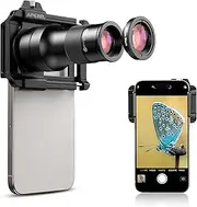 APEXEL 2 in 1 Phone Camera Lens Kit, 6X Telephoto & 150mm Macro Lens with Universal Len Clip for iPhone and Andriod