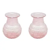 2x LVD Bud Vase Bubble Glass Home/Lounge Tabletop Boho Decor Small Pink Gum