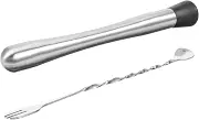 Zerodeko 2pcs Muddler for Cocktail Mixing Bar Spoon for Crushing Ice Juicing Lemons More Drink Muddler for Home Bar Use
