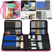 106 PCS Art Supplies Sketching Kit, Pro Drawing Pencils with 3-Color Sketchbo