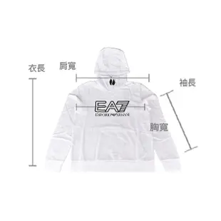 【EMPORIO ARMANI】EMPORIO ARMANI EA7黑字LOGO字母純棉男士帽T(S/M/L/XL/白)