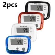 2pcs LCD Clip On Pedometer Step Walking Distance Calorie Counter Jogging Running