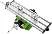 COHEALI High Precision Slipway Hand Drill Bracket with Durable Cast Base Mini Bench Drill Rack for Accurate and Stable Drilling Workbench Silver and Light Green
