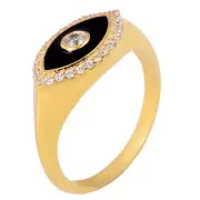 Jewelry Fiesta Women Designer Black Enamel Ring Evil Eye Jewelry Wedding Gifts