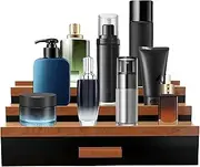 Perfume Storage Organizer,3 Tier Wood Perfume Display Stand Shelf with Drawer - Storage and Organization for Bathroom and Bedroom Vanity Organizer