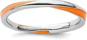 [Stackable Expressions] 925 Sterling Silver Polished Twisted Orange Enameled 2.5 x 2.25mm Stackable Ring USA Size 10 Jewelry for Women