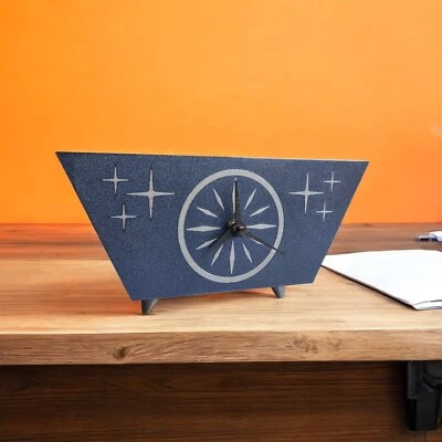 Starburst Radiant Desk Clock Mid Century Modern Space Age Retro Atomic Clock
