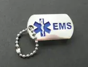 EMS MEDIC PARAMEDIC DOG TAG LAPEL PIN BADGE 1.25 x 3/4 inch EMERGENCY MEDICAL