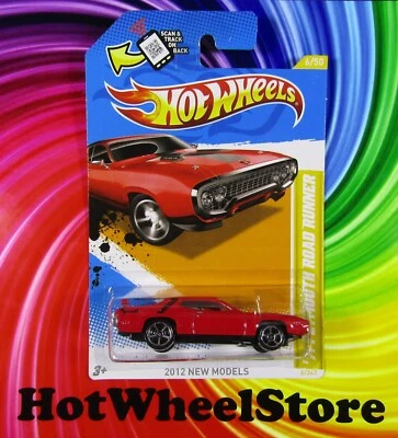 2012 Hot Wheels Red '71 PLYMOUTH ROAD RUNNER New Model #6 HW56-041425