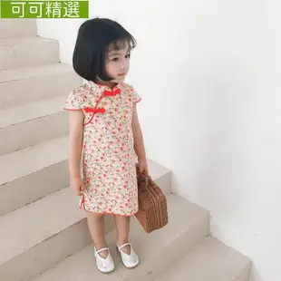 中國新款 兒童旗袍夏季短袖女童款 小孩子旗袍洋裝 中國風洋裝-可可精選