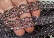 trim hand beaded 5/8" ovals glass 1yd double row amethyst
