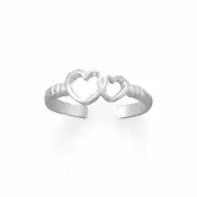 Sterling Silver True Love Hearts Toe Ring