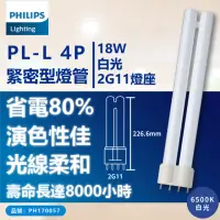 在飛比找momo購物網優惠-【Philips 飛利浦】3入 PL-L 18W 865 白