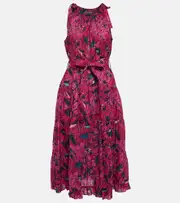[Ulla Johnson] Ulla Johnson Mariam cotton-blend midi dress AU 14 blue