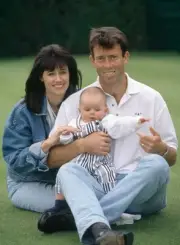 British tennis player Jeremy Bates with his wife Ruth son Joshua 1- Old Photo