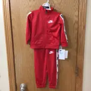 Nike Baby Zip-Up 18M Jacket and 24M Pants RED Two-Piece Set, NEW with Tags! NWT