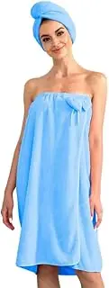[FLYTENG] Womens Wrap Towel Spa Wraps & Hair Towel Body Wrap Adjustable Closure Bathrobe with Home Hotel Bathrobes Nightgown for Sauna Beach Pool Travel