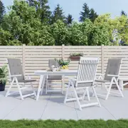 Garden Highback Chair Cushions 4 pcs Grey 120x50x3 cm Fabric vidaXL