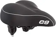 Bicycle Suspension Cruiser Saddle, Cruiser Gel, Tri-Color Black