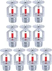 ACYOGIE 10 Pcs Fire Sprinkler Head - Copper Chrome, 1/2” NPT 155℉(68°C) Pendent Type Spray, K80 Fast Response Automatic Fire Sprinkler System for Residential, Factory, Mall, Warehouse Building