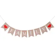 TINKSKY 2.5M FAMILY Bunting Banner Swallowtail Flags Burlap Banner for Home