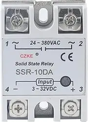 HAODEE Solid State Relay SSR 10DA 25DA 40DA DC Control AC White Shell Single Phase Without Plastic Cover 3-32V Input DC 24-380V (Size : SSR-10DA)