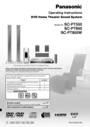 Panasonic SA-PT550 SA-PT850 SA-PT850W Home Theater System Instruction Manual
