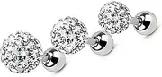 [CHILDWEET] 3pcs Stainless Steel Stud Earrings Stainless Steel Ear Studs Stainless Steel Earrings Stainless Steel Ear Studs for Women Full Diamond Ear Bone Accessories White Earrings