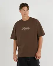 [Nomadic Paradise] Nomadic Paradise Men's All Day Street T-Shirt in Chocolate Brown Size Small S Chocolate Brown
