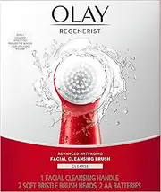 Olay Facial Cleansing Brush Regenerist, Face Exfoliator with 2 Brush Heads