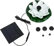 Yardenfun 1 Set Lotus Leaf Fountain Plant Waterfall Solar Power Fountain Landscape Outdoor Feature Solar Garden Fountain Pond Aquarium Solar Floating Pool Lights Bird Bath Fountain White Abs