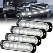 4PCS 6 LED Strobe Light Bar Car Truck Flashing Warning Hazard Beacon Amber/White